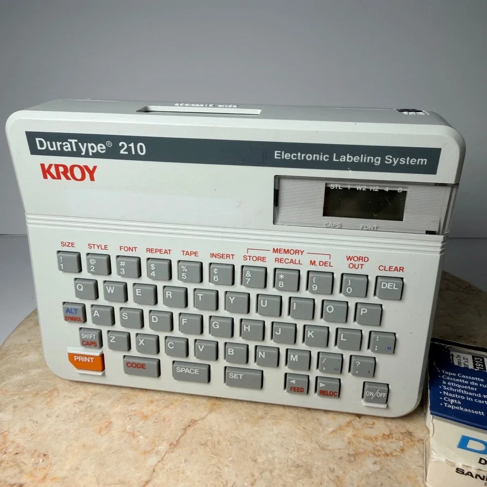 Kroy DuraType 210 Electronic Labeling System Gray Vintage Label Maker Works